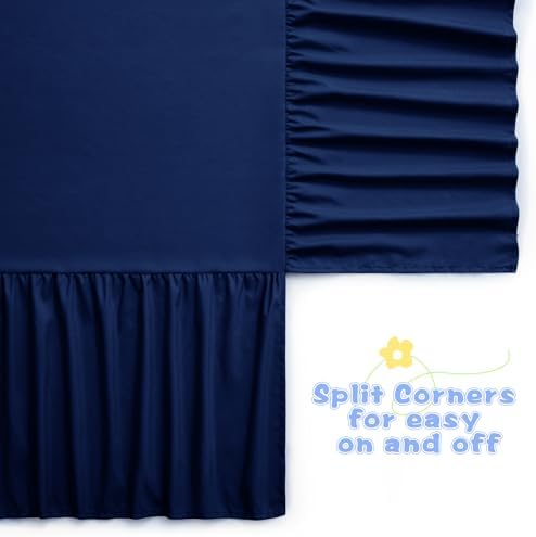 SiinvdaBZX Navy Blue Crib Skirt Dust Ruffle, Microfiber Crib Bed Skirt - Image 6