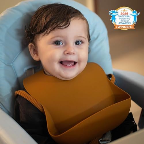 Moonkie Silicone Baby Bibs Set of 2, BPA Free Waterproof Baby Bibs - Image 3