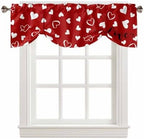 Red Valentine's Day Blackout Tie Up Valance Curtains by VandarllinHomeKitchenDecor