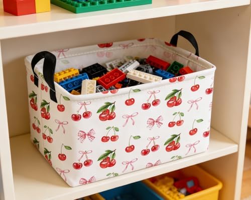 Essme Rectangular Kids Baskets, Cherry Storage Box, Cute Basket - Image 3