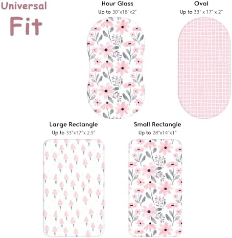Yoofoss 3-Pack Bassinet Sheets for Girls Universal Fit - Image 3