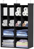 4 Tier Hanging Closet Organizer, 12 Compartments Dual Row Storage by Ofiray-home