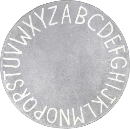 Topotdor Round ABC Area Rug, 96 Inch Soft Floor Carpet by Topotdor