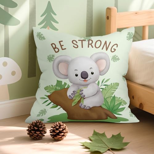 18x18 Set of 4 Baby Cartoon Animals Throw Pillow Cushion Covers - Image 5