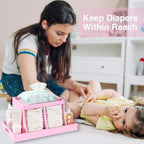 Three colors Diaper Organizer, Wooden Diaper Caddy Organizer, Changing Table - Image 3