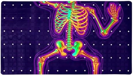 Shower Mat Non Slip, Neon Skeleton Anti Slip Bath Mat by Anna+Cowper
