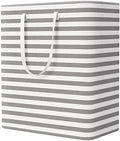 StorageRight Laundry Basket Hamper, 100L Clothes Storage, Striped Grey by StorageRight