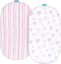 Bassinet Sheets 100% Cotton, 2 Pack Bassinet Sheets by Bilobanbabybedding