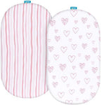 Bassinet Sheets 100% Cotton, 2 Pack Bassinet Sheets by Bilobanbabybedding