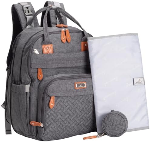 BabbleRoo Extra Large Diaper Bag Backpack, Expandable Baby Bag by BabbleRoo