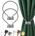 Hion Magnetic Curtain Tiebacks Grey 2pcs, Curtain Tiebacks Buckles Holdbacks by Hion