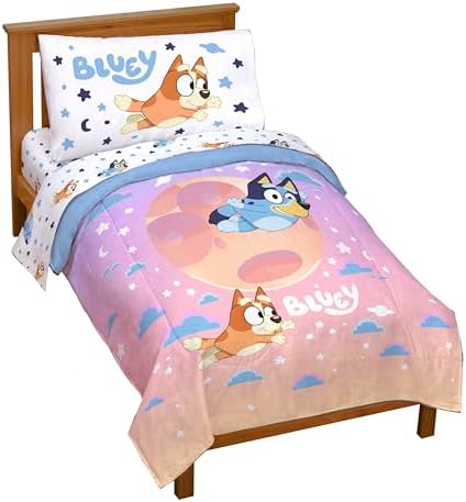 Bluey Bingo Toddler Size Comforter Set 4 Piece Kids Bedding by JayFranco