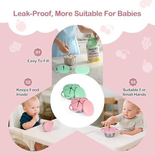 Daximo 2 Pack Snack Cups for Toddlers Spill Proof - Image 2