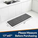 Chenille Bathroom Runner Rug 17"x47" Dark Gray, Plush Bath Mat - Image 2