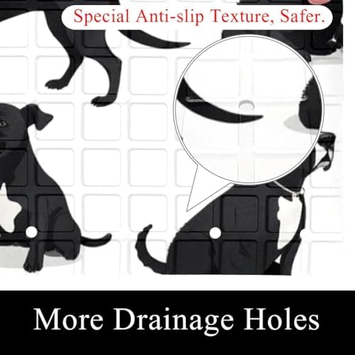 Bath Tub Shower Mat, Washable Bathtub Floor Mats, Suction Cups and Drain Holes - Image 2