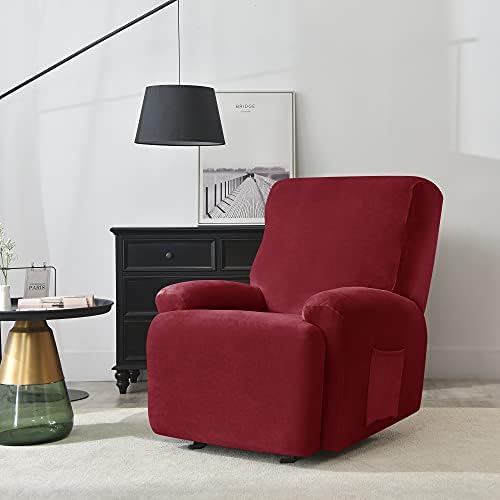 Stretch Recliner Covers, 4-Piece Ultra Soft Velvet Recliner Chair Slipcover - Image 2