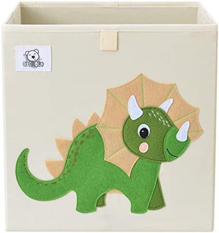 13 Inch Animal Cube Storage Bins, Foldable Fabric Kids Toy Box & Toy Chest by CLCROBD