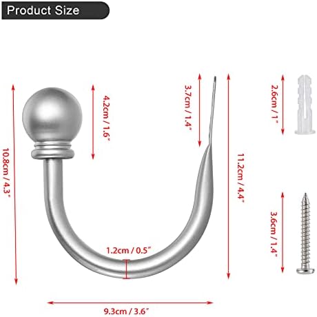 Sumnacon Set of 2 Decorative Curtain Holdbacks, Wall Mounted Aluminum Alloy - Image 3