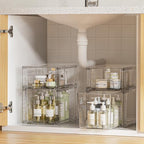 Vtopmart Clear Stackable Storage Drawers, 8 Pack Mixed Organizer Set - Image 2