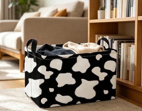 Essme Rectangular Cow Basket, Kids Storage Bins Organizer - Image 6
