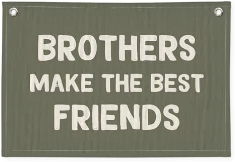 Boy Room Decor, Brothers Make The Best Friends Toddler Room Banner, Linen by Wheatwin