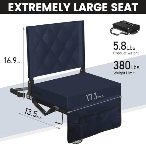 Sheenive Stadium Seats with Back Support, Padded Bleacher Seat Cushion - Image 2