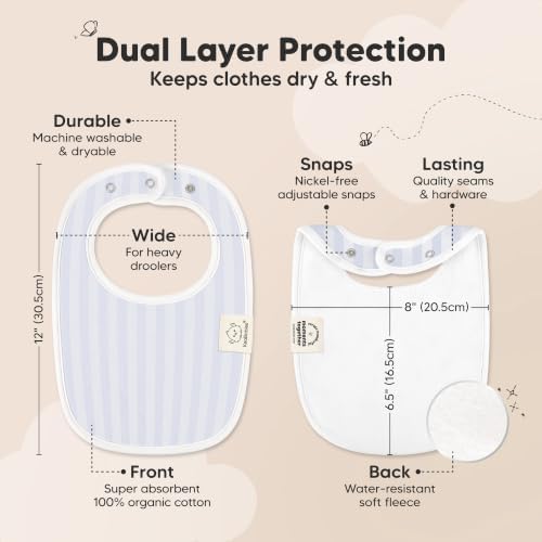 KeaBabies 8-Pack Organic Baby Bibs - Image 3