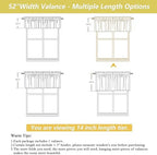 Valances for Windows, Light Filtering Faux Linen Textured Small Short Window - Image 2