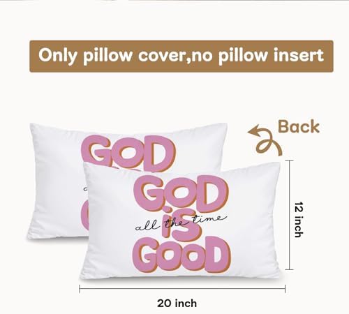 Pink Christian 12x20 Pillow Cover, Religious Home Decor, God is Good All The - Image 3