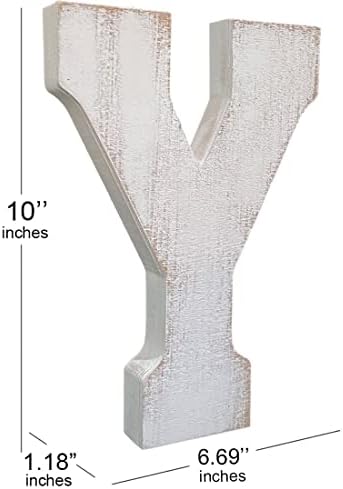 ABELOTS Large Wood Letter Distressed White Wash Alphabet Wall Décor Monogram - Image 3