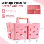 Pink Portable Shower Caddy, Plastic Basket Organizer - Image 3
