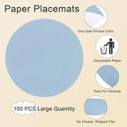 SHACOS 100 PCS Round Paper Placemats 13 inch Disposable Paper Place Mats - Image 2