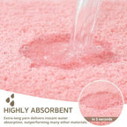 Polyester Bathroom Rug 24"x36" Pink, Non-Slip Soft Shaggy Bath Mat - Image 5