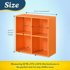 KB Designs - Orange 4 Cube Storage Organizer Book Shelf, Toy Storage Organizer - Image 2