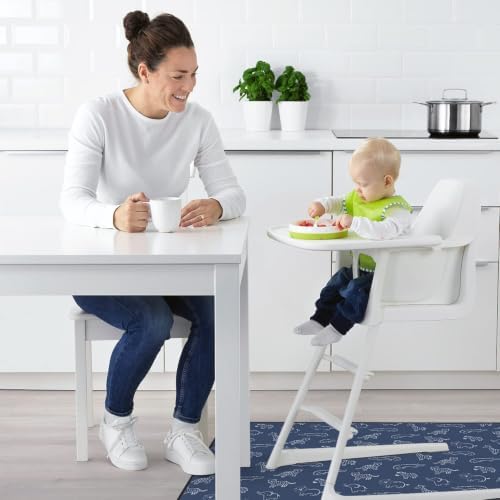 Blissful Diary Baby Splat Mat for Under High Chair, 50.4 x 50.4 Inch Wipeable - Image 5