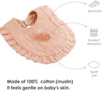 MairMore Muslin Baby Bibs, Ruffle Edge Drool Bibs - Image 2