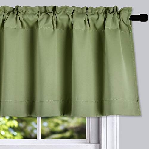 DONREN 2 PCS Sage Green Curtain Valances - Image 2