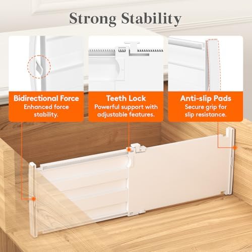 Lifewit 6" Tall Drawer Dividers, Adjustable Deep Drawer Organizer Clothes - Image 4