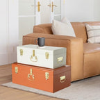 Vixdonos Decorative Large Metal Box Storage Trunk Chest Set of 2 College Dorm - Image 5