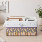 Macorner Personalized Book Storage Basket, Custom Name & Birth Flower Book - Image 6