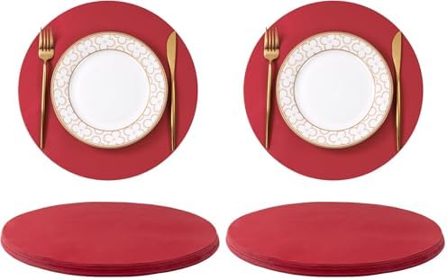 SHACOS 100 pcs Christmas Disposable Round Paper Placemats 13 inch Colored Paper by SHACOS