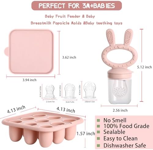 Baby Breastmilk Popsicle Molds & Baby Fruit Feeder, Infant Food Freezer Tray - Image 2