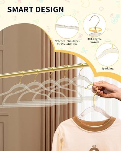 50pcs Slim Clear Toddler Hangers - Image 4