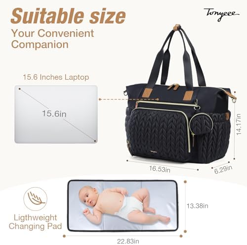 Diaper Bag Tote, Large Baby Hospital Bag - Image 4
