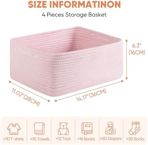 OIAHOMY 4 Pack 14.17 * 11.02 * 6.3IN Storage Baskets - Image 2