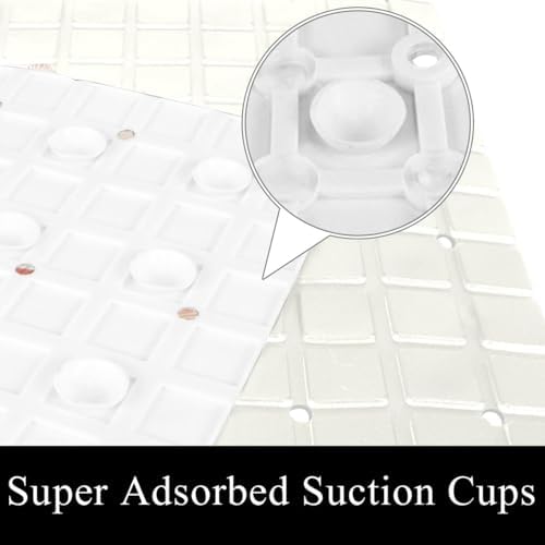 Bath Tub Shower Mat, Washable Bathtub Floor Mats, Suction Cups and Drain Holes - Image 2