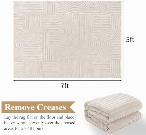 Pauwer 5x7 Area Rugs for Living Room, Modern Non Slip Washable Rug - Image 2