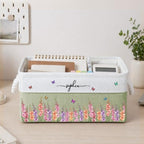 Macorner Personalized Birth Flower Storage Basket, Custom Name Book Basket - Image 5