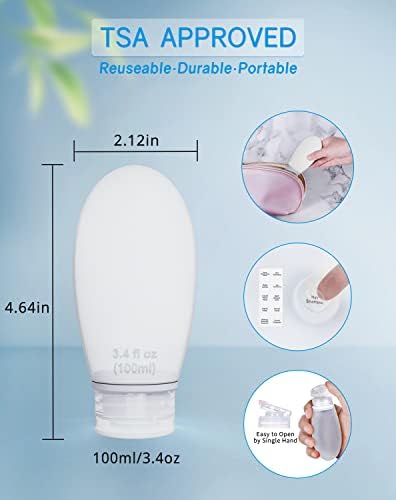 Silicone Travel Bottles for Toiletries TSA Approved Travel Size Containers Set - Image 3