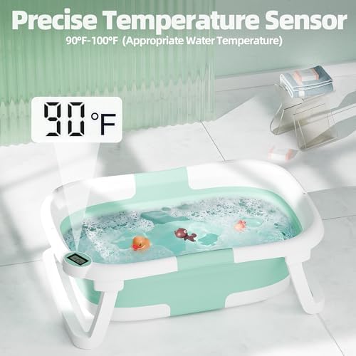 Collapsible Baby Bathtub with Thermometer, 0-36 Months - Image 2
